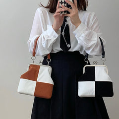 Women Bag PU Saddle Chains Hasp SOFT Shoulder Bags