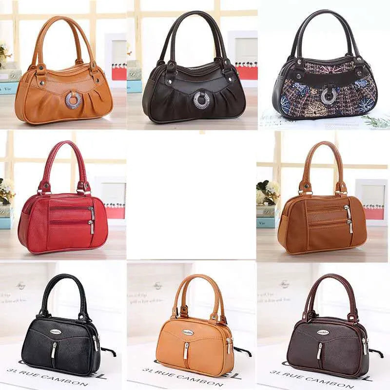 Vintage Flower Panelled Messenger Bag PU Leather
