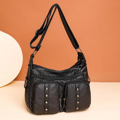 Large Capacity Shoulder Bag for Middle-aged Women with Multiple Pockets