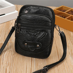 Vintage Crossbody Bag Multi-layer Soft Messenger Bag Adjustable Women Handbag