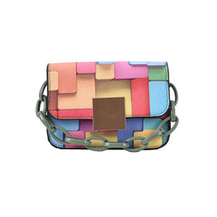 Rainbow Small Square Bag Shoulder Chain Messenger Bag Handbags Crossbody Bag Clu