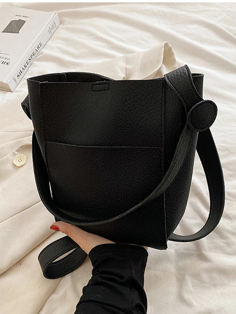 Retro Handbag Women Messenger Bag Shoulder Crossbody Bucket Bag