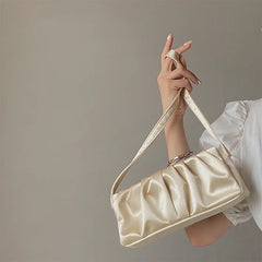 Satin Folds Retro Underarm Cloth Bag Handbag