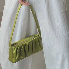 Satin Folds Retro Underarm Cloth Bag Handbag
