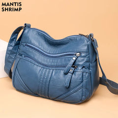 Women Shoulder Bag Retro Crossbody Middle Aged Mother Gift PU Leather Messenger