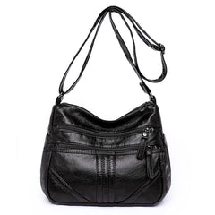 Women Shoulder Bag Retro Crossbody Middle Aged Mother Gift PU Leather Messenger