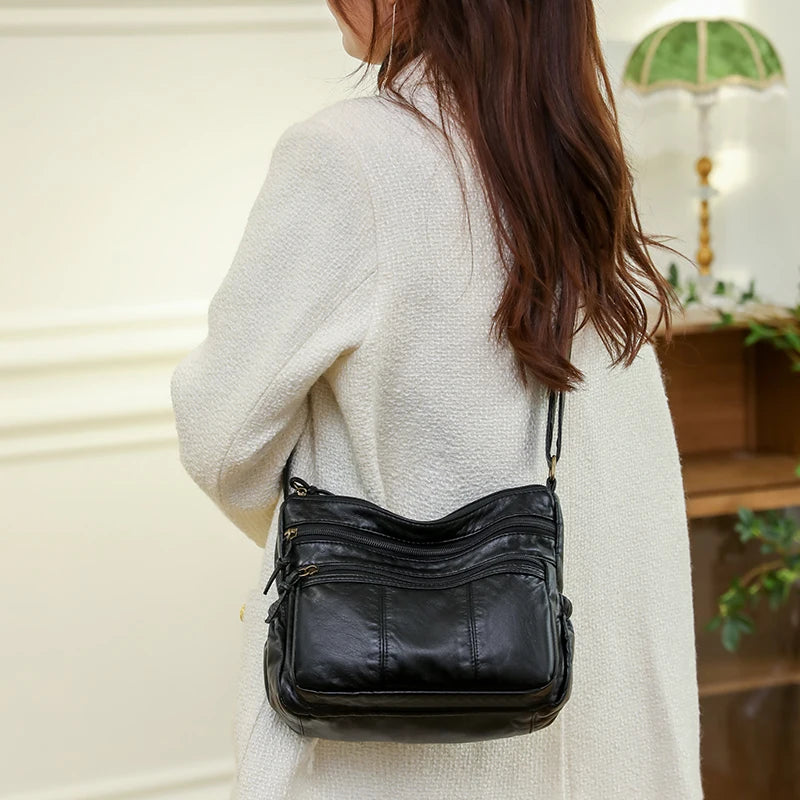 Vintage Crossbody Bags for Women Totes Messenger Bags Soft PU Leather Bag