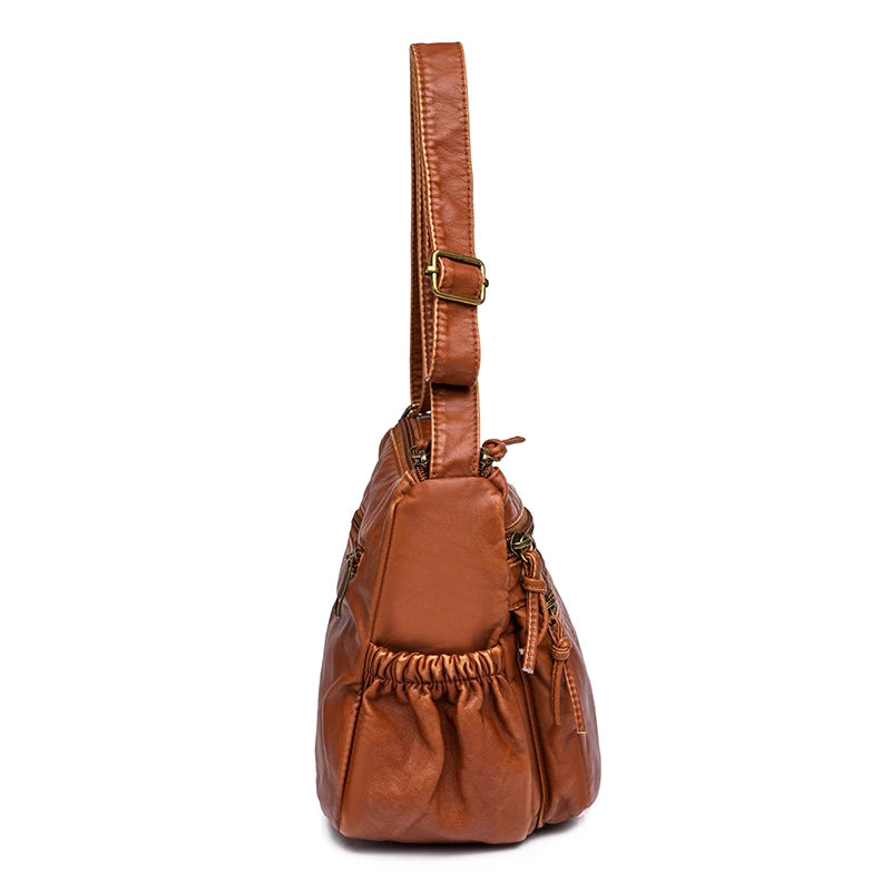 Vintage Crossbody Bags for Women Totes Messenger Bags Soft PU Leather Bag