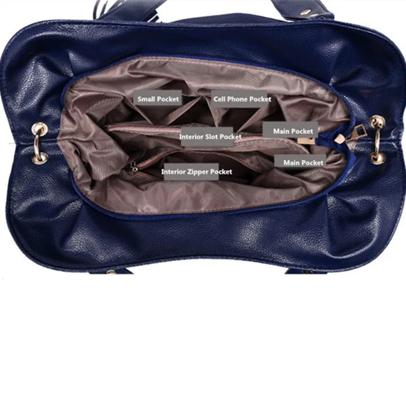 Vintage Shoulder Bag Handbag Top-Handle Wallet Leather Purse