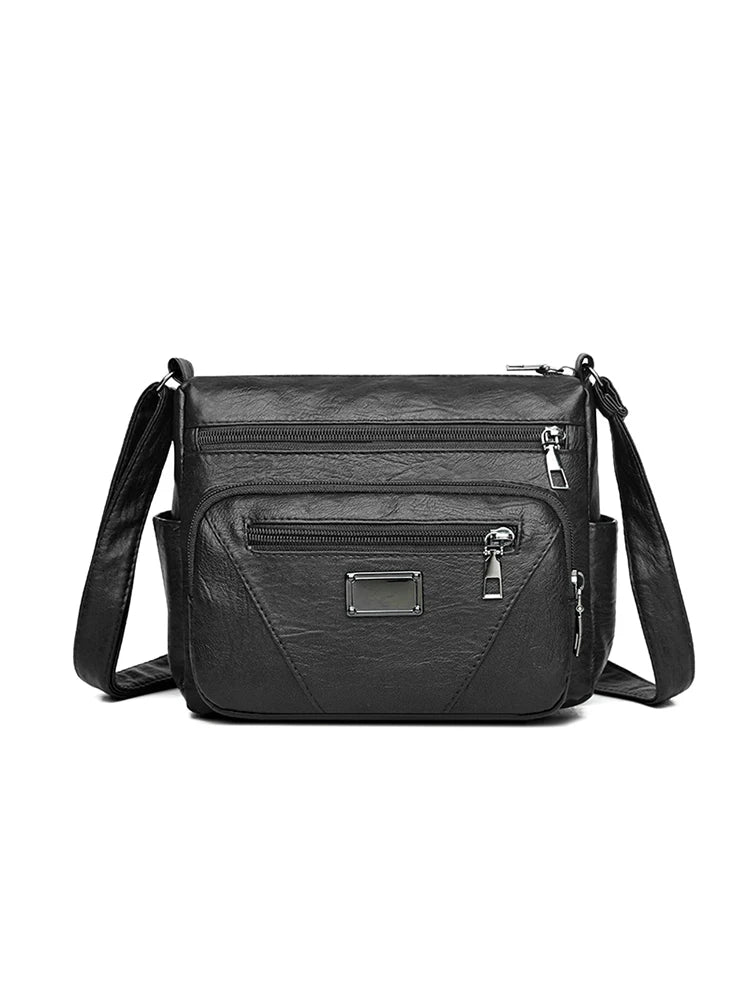 Women Bag Soft PU Leather Bag for Middle-aged Mother Shoulder Bag