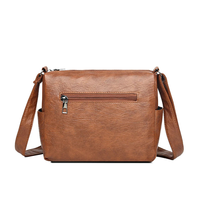 Women Bag Soft PU Leather Bag for Middle-aged Mother Shoulder Bag
