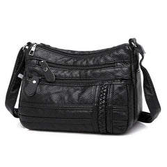 Women Bag Soft PU Leather Shoulder Bag Multi-layer Crossbody Handbag