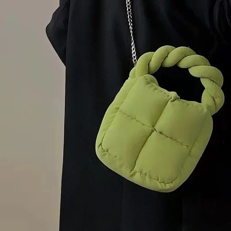 Corduroy Pillow Ring Mini Tote Bag Handbag