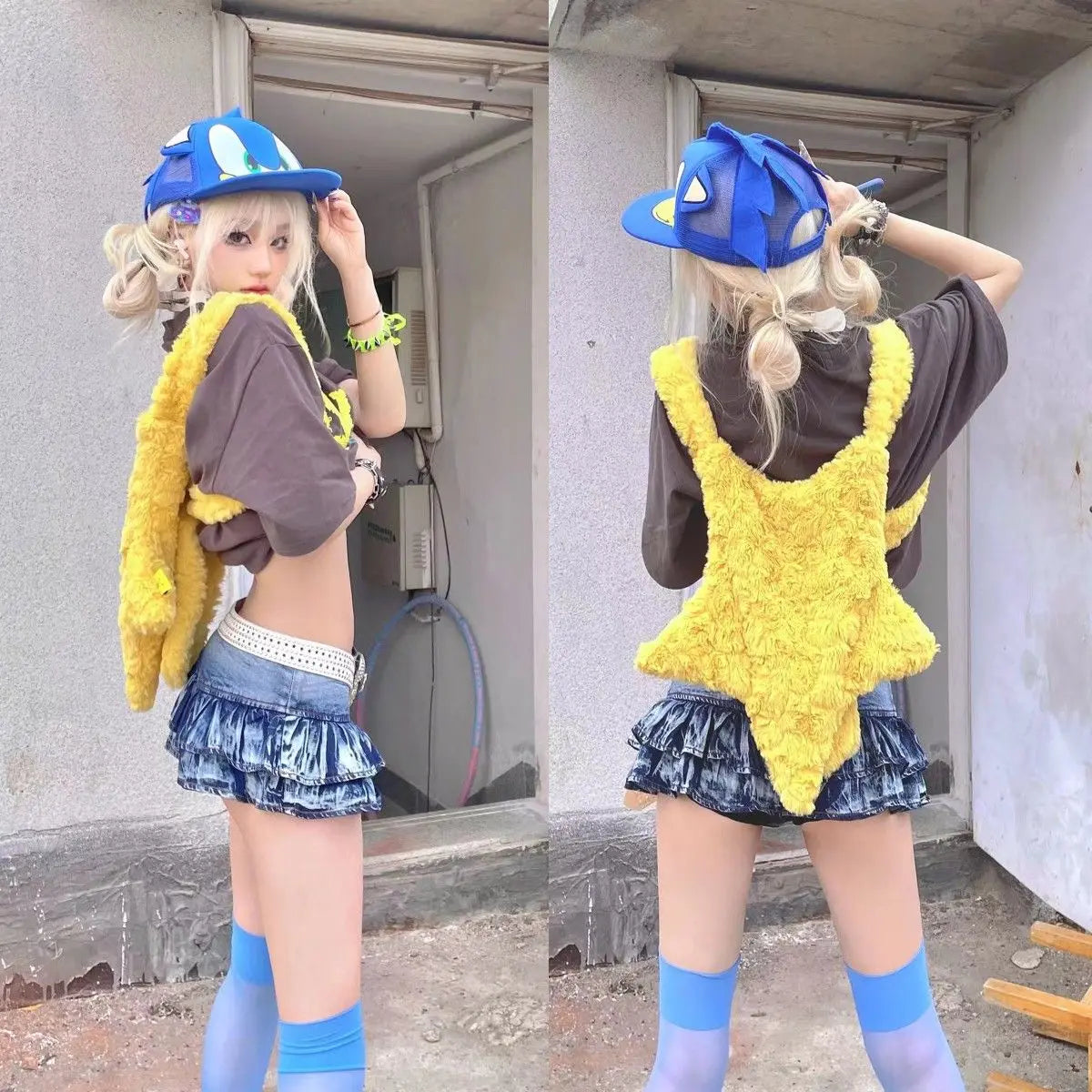 Star Shape Shoulder Bag Crossbody with DIY Strap Street Style Girls Bag