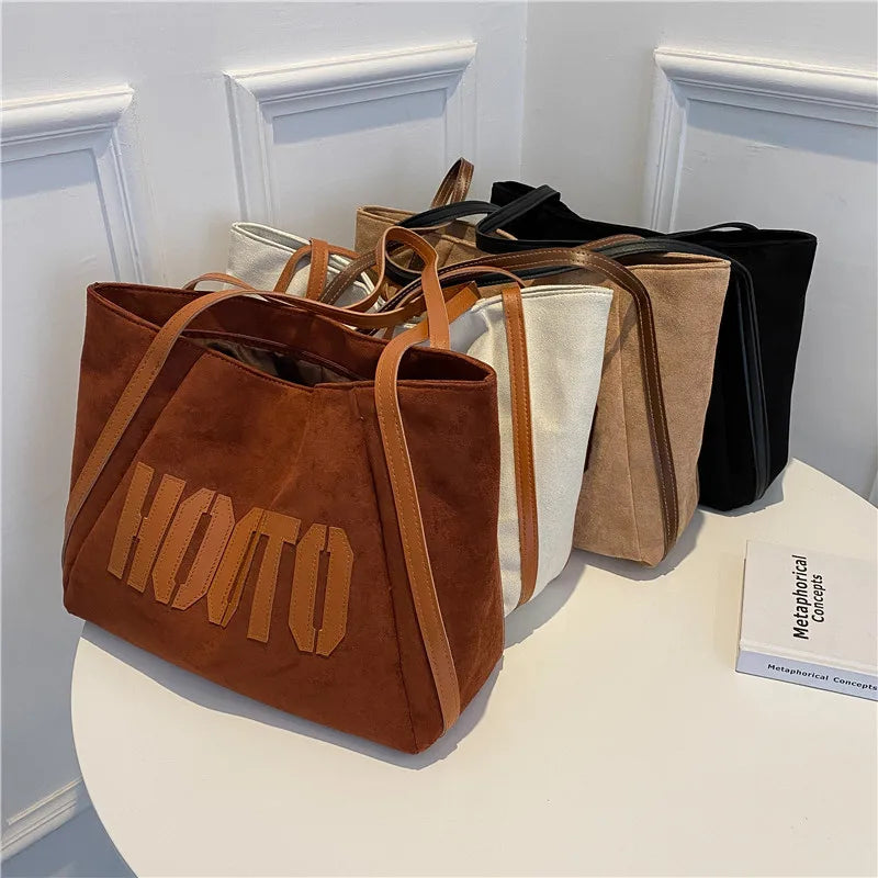Women Bag Texture Japan Large Capacity Shoulder Tote Bag