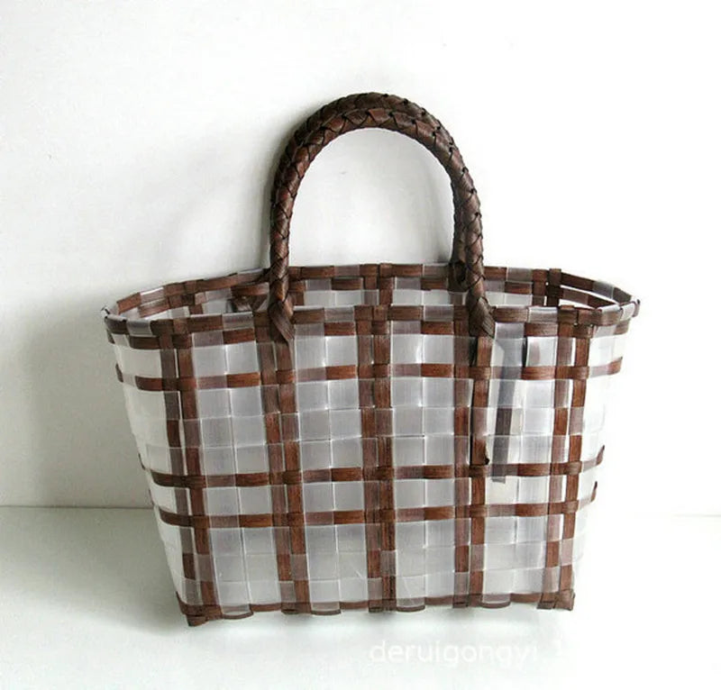 Clear Beach Totes PVC Transparent Bag Large Shopper Shoulder Bags