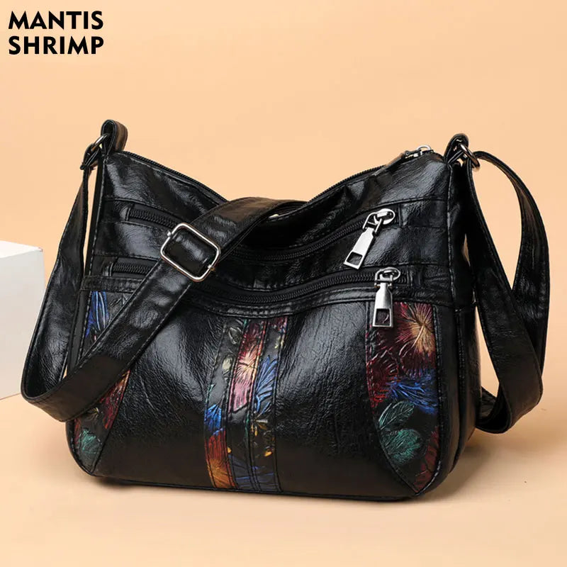 Vintage PU Leather Shoulder Bag Retro Messenger Classic Ladies Crossbody