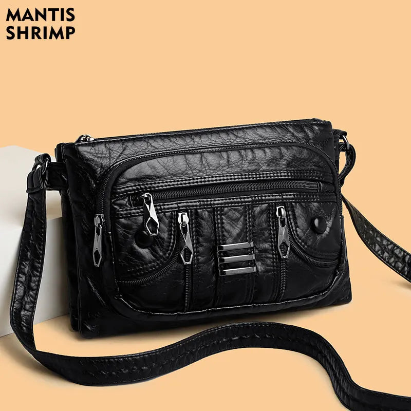 Vintage Women's Shoulder Bag Soft PU Leather Messenger Retro Casual Crossbody