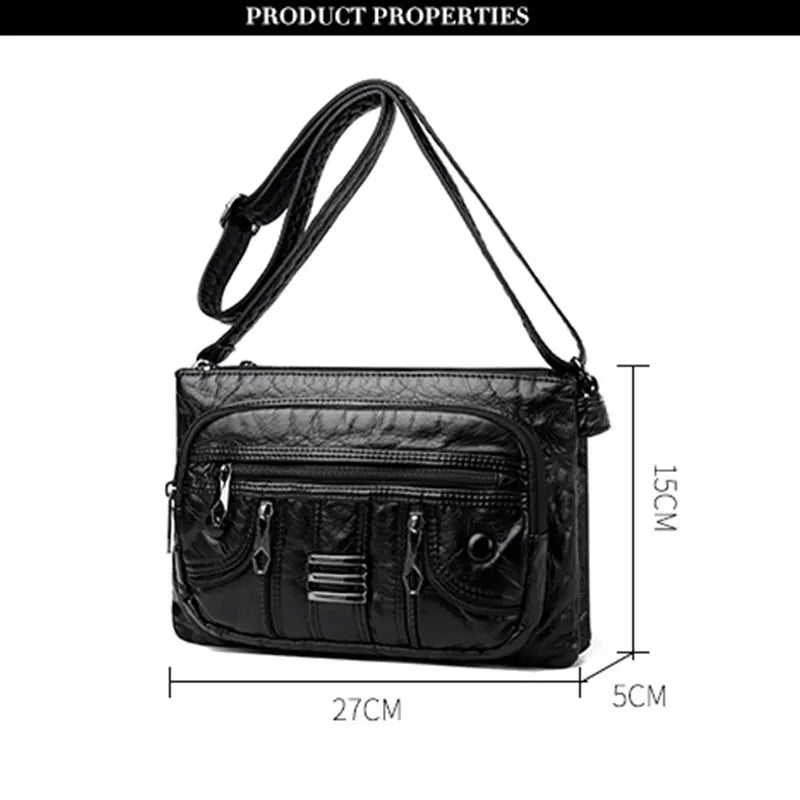 Vintage Women's Shoulder Bag Soft PU Leather Messenger Retro Casual Crossbody