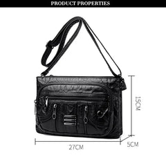 Vintage Women's Shoulder Bag Soft PU Leather Messenger Retro Casual Crossbody