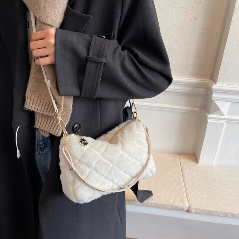 Winter Faux Fur Plush Handbag Female Bags