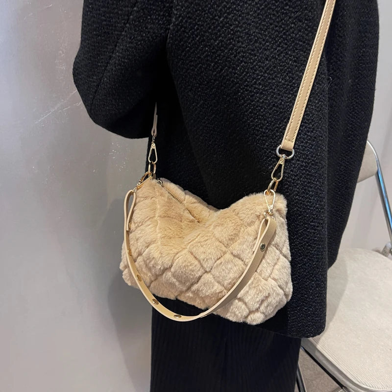 Winter Faux Fur Plush Handbag Female Bags