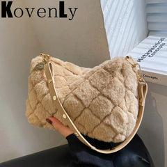 Winter Faux Fur Plush Handbag Female Bags