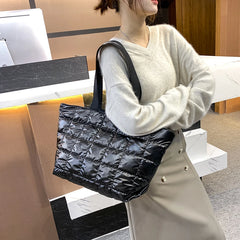 Women Winter Shoulder Bag Waterproof Cotton Tote Casual Large Capacity Handbag