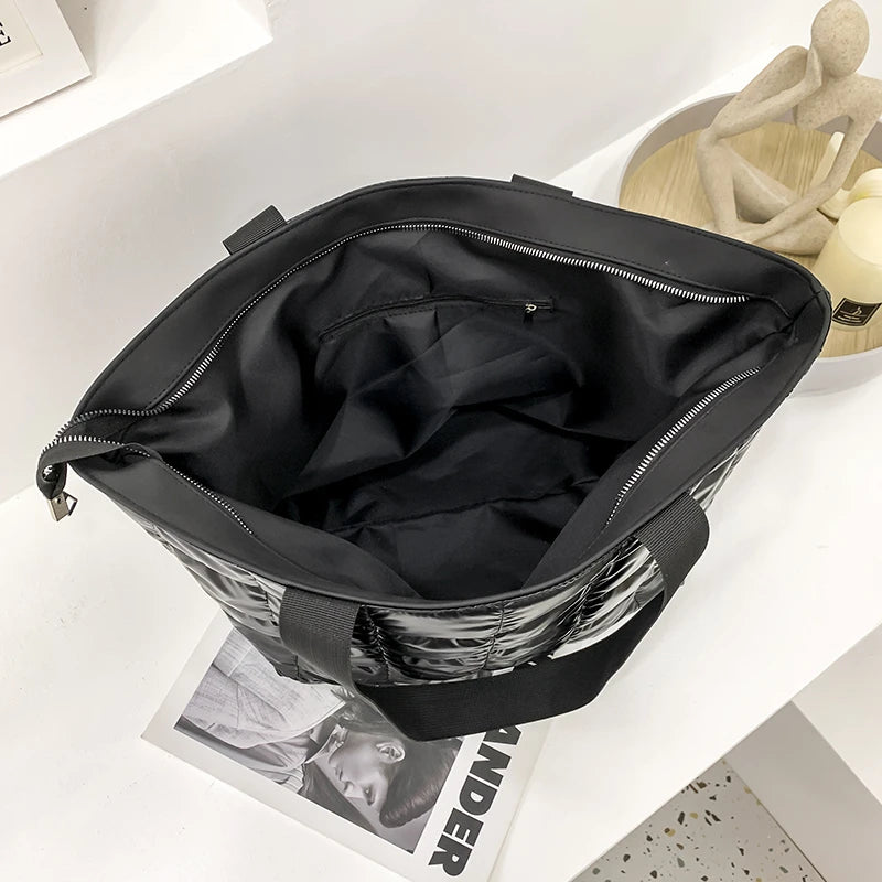 Women Winter Shoulder Bag Waterproof Cotton Tote Casual Large Capacity Handbag