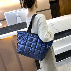 Women Winter Shoulder Bag Waterproof Cotton Tote Casual Large Capacity Handbag