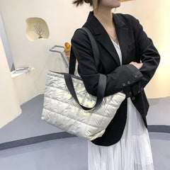 Women Winter Shoulder Bag Waterproof Cotton Tote Casual Large Capacity Handbag
