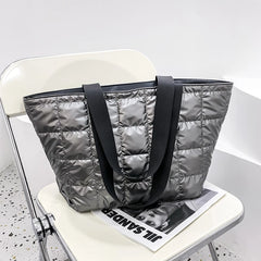 Women Winter Shoulder Bag Waterproof Cotton Tote Casual Large Capacity Handbag