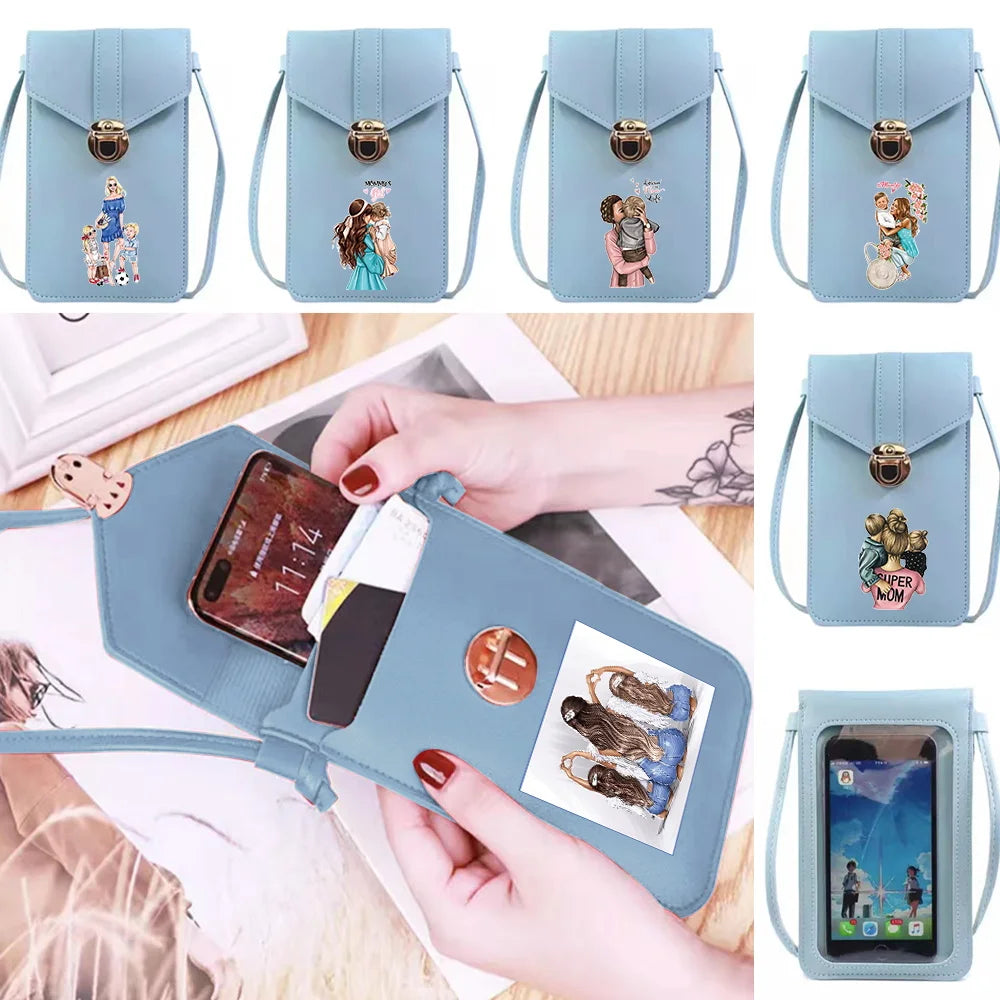 Women Touch Screen Cell Phone Purse Wallet Shoulder Crossbody Bag