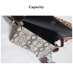 Women Bag Serpentine Waist Pack PU Leather Fanny Pack Snakeskin