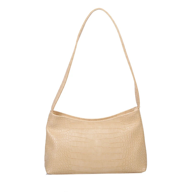 Stone Pattern Leather Shoulder Bag Vintage Totes Purse Pack