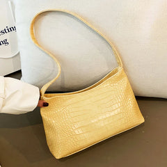 Stone Pattern Leather Shoulder Bag Vintage Totes Purse Pack