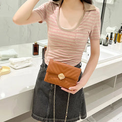 Embroidery Chain Cross-body Bag PU Leather Messenger Bag