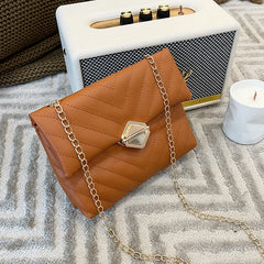 Embroidery Chain Cross-body Bag PU Leather Messenger Bag