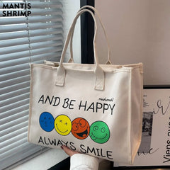 Canvas Tote Shoulder Bag Casual Women Handbag Shopper Bag