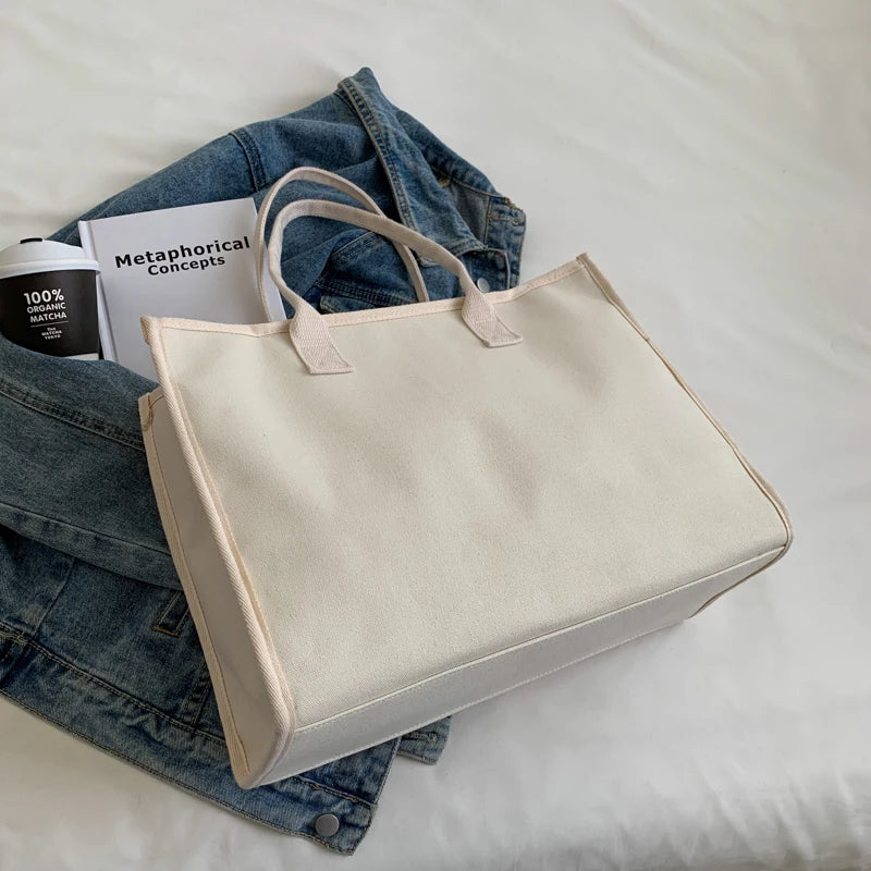 Canvas Tote Shoulder Bag Casual Women Handbag Shopper Bag