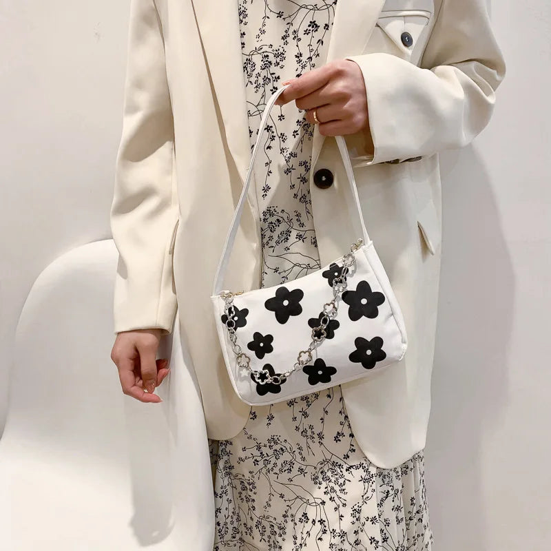 Women Small Shoulder Purse Underarm Bags Clutch Summer Flower Handbags