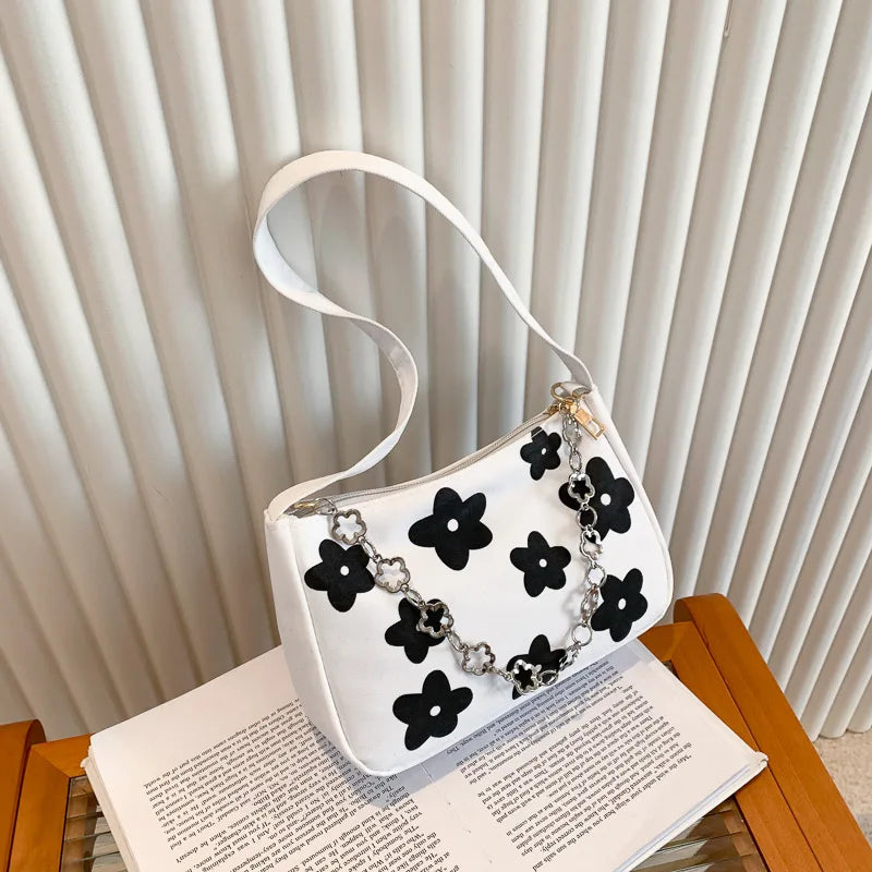 Women Small Shoulder Purse Underarm Bags Clutch Summer Flower Handbags