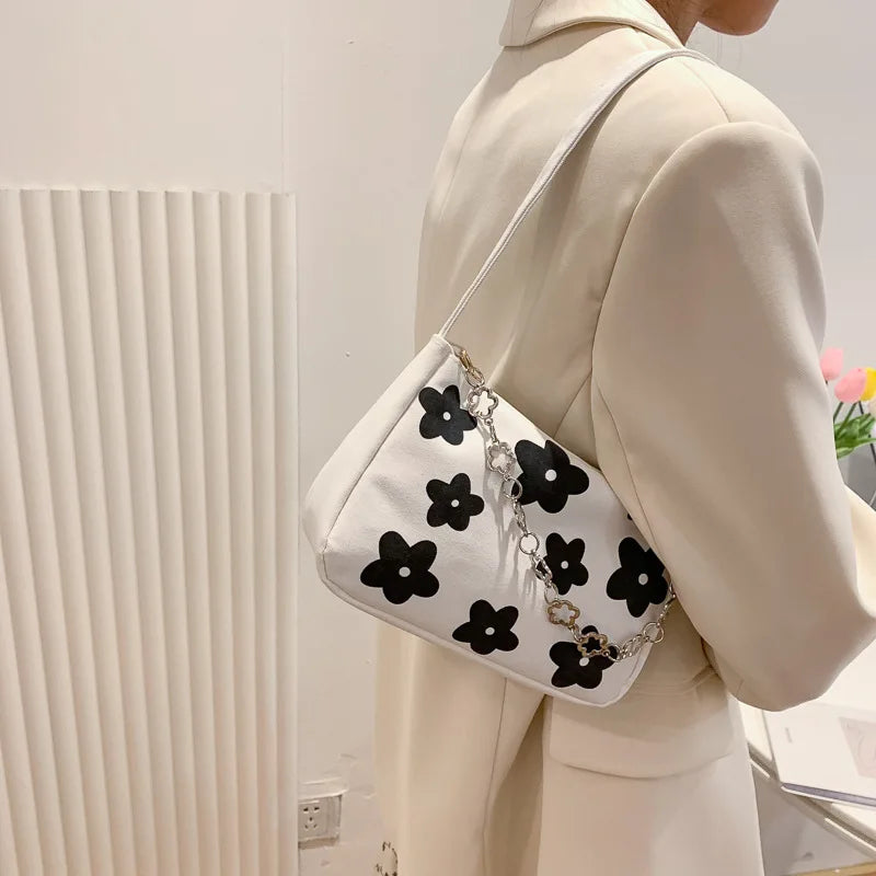 Women Small Shoulder Purse Underarm Bags Clutch Summer Flower Handbags