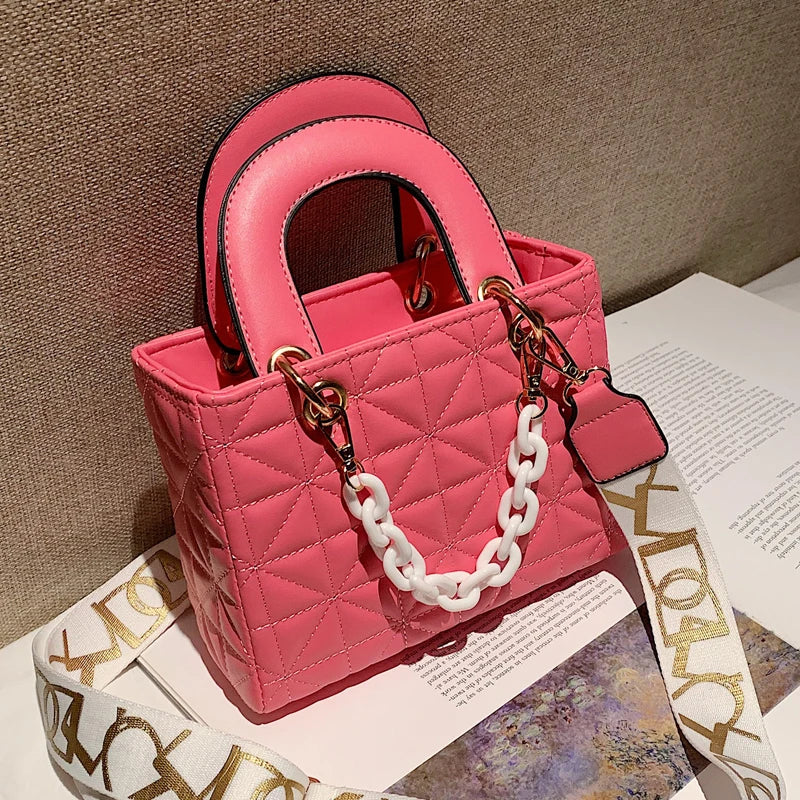 Chain Handbag Crossbody Bag PU Flap Messenger Bag for Women