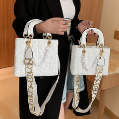 Chain Handbag Crossbody Bag PU Flap Messenger Bag for Women