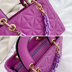 Chain Handbag Crossbody Bag PU Flap Messenger Bag for Women