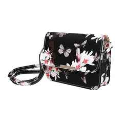 Small Satchel Women Bag Flower Butterfly Printed Shoulder Bag