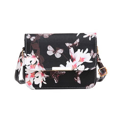 Small Satchel Women Bag Flower Butterfly Printed Shoulder Bag