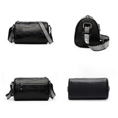 Crocodile Grain Cowhide Shoulder Messenger Bags Women's Leather Tote