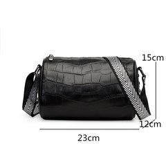 Crocodile Grain Cowhide Shoulder Messenger Bags Women's Leather Tote